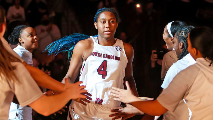 South Carolina's Aliyah Boston is introduced